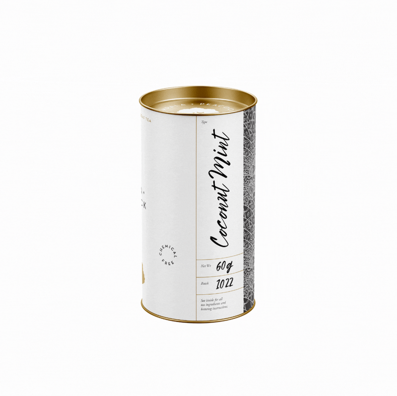 coconut mint tea retail canister