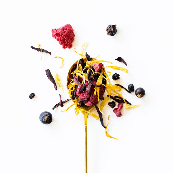 Raspberry, Juniper Berry, Elderberry and Hibiscus berry tea