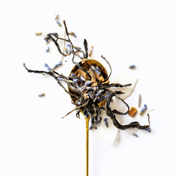 Puerh tea, coconut, lavender, and cinnamon