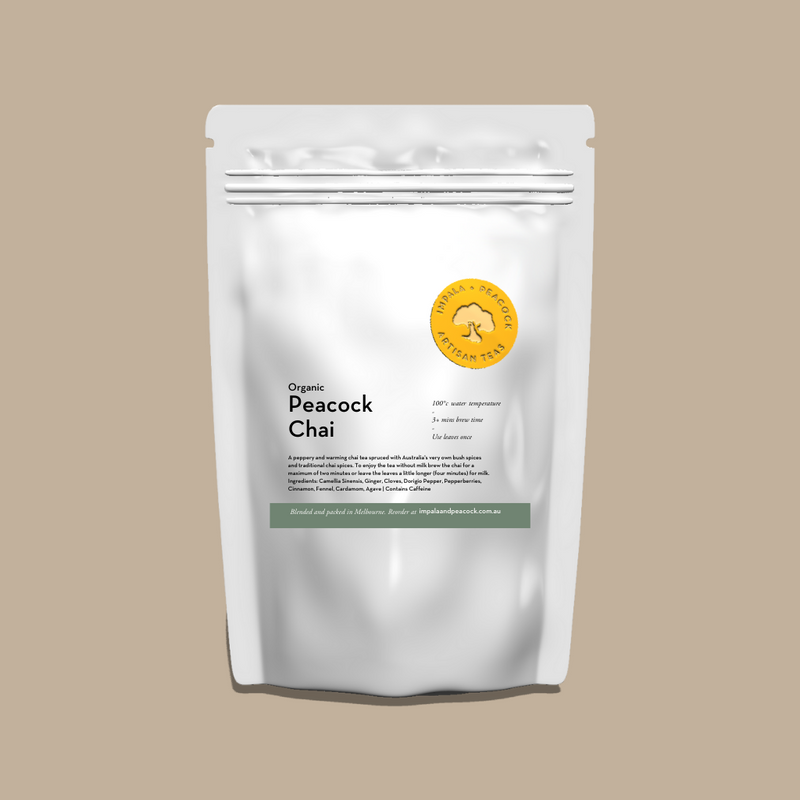 peacock chai refill tea pouch
