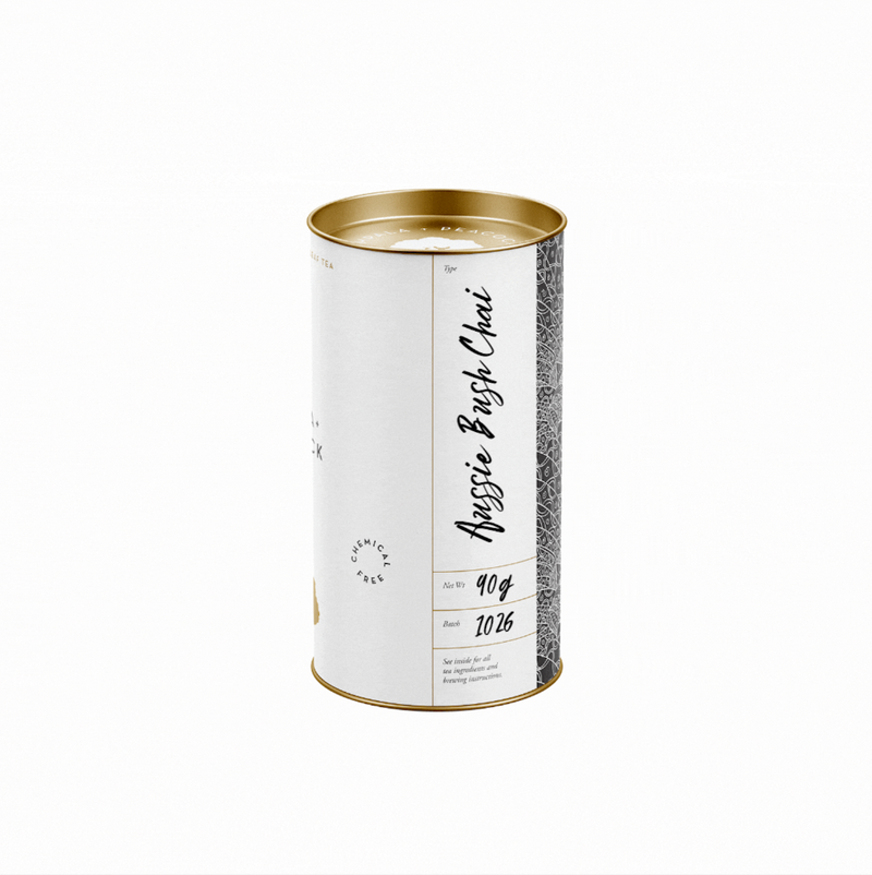 retail tea canister of Australian chai