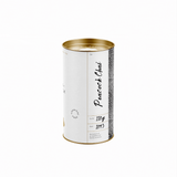 retail tea canister of peacock chai tea