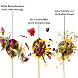 white tea antioxidant, berry antioxidant, and clear complexion teas