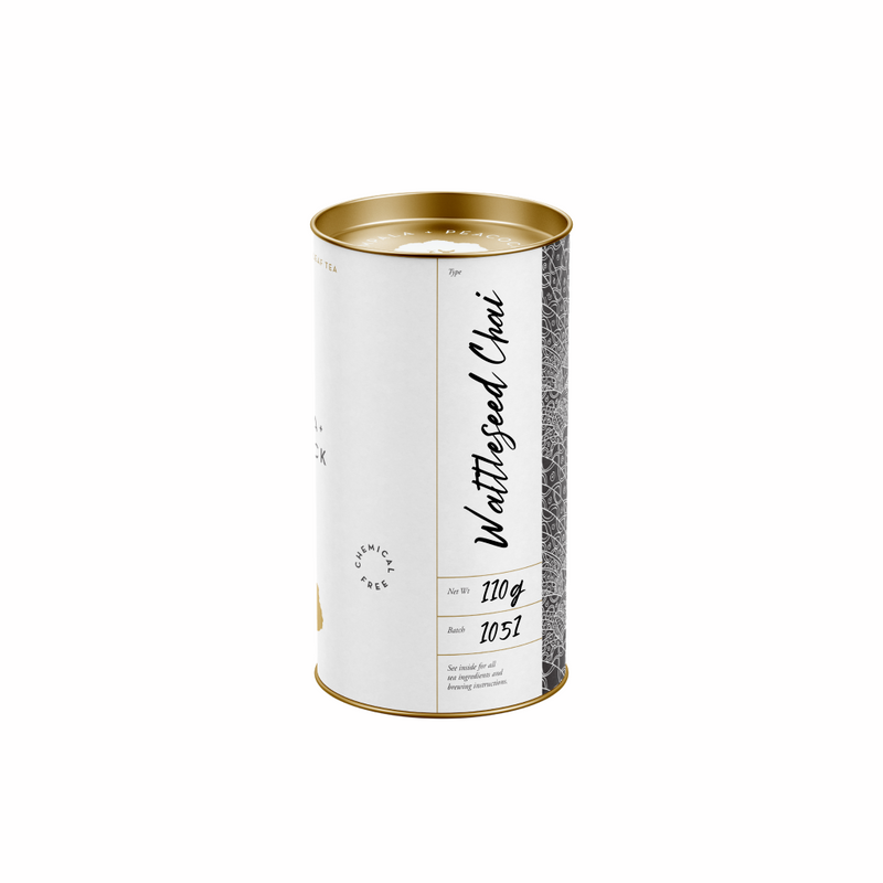 retail tea canister of wattleseed chai tea